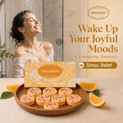 SWCANDY Orange Shower Steamers 8 Pack, Home Spa Self Care - Image 3