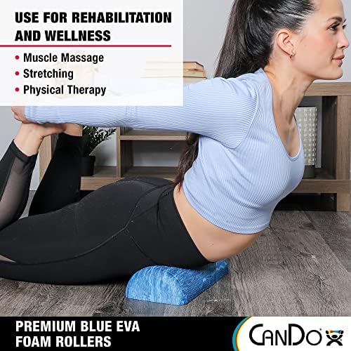 CanDo Blue Marble High Density EVA Foam Roller For Muscle Restoration, Massage Therapy, Sport Recovery, And Physical Therapy. 6" x 36", Half-Round (30-2210) - Image 4