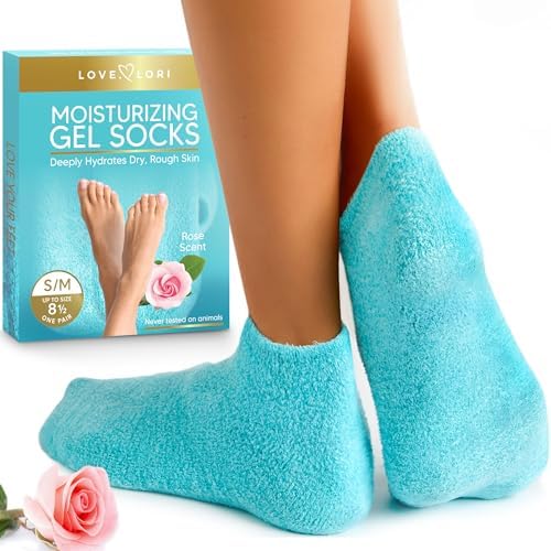 Love Lori Moisturizing Gel Socks for Women - Dry Cracked Feet, S/M by LOVELORI