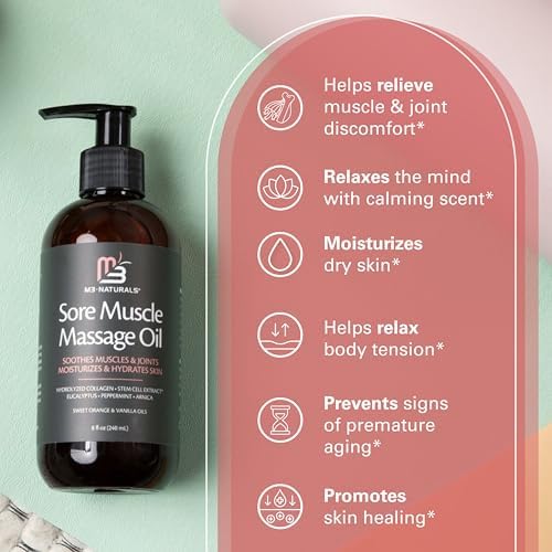 Arnica Massage Oil for Sore Muscles with Collagen, Stem Cells 8 fl oz by M3 - Image 6