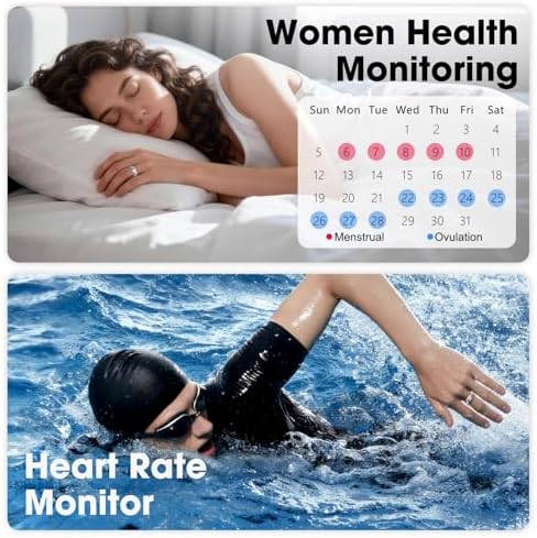 Smart Ring Health Tracker for Women & Men Fitness Tracker Ring(8#&Floral) - Image 3
