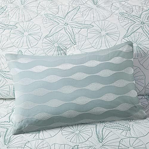 Harbor House Modern Design Decorative Pillow Hypoallergenic Sofa Cushion Lumbar, Back Support, Oblong 12" x 20", Maya Bay, Cotton Blue - Image 3