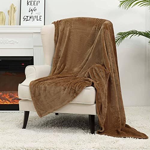 NANPIPER Fleece Blankets Super Soft Flannel Fuzzy Blanket for Bed Couch Luxury Cozy Plush Microfiber Blanket-Twin Size Coffee Brown - Image 4