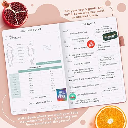 Clever Fox Wellness Planner & Food Journal for Weight Loss, A5 Rose Gold - Image 3