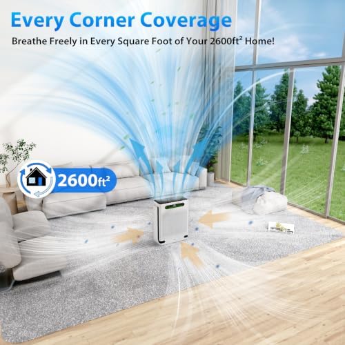 FreAire Air Purifiers for Home Large Room Up to 2600 Ft², HAP605, White - Image 2