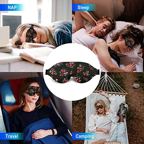 3D Sleep Mask, 100% Blackout 3D Contoured Sleep Eye Mask (Floral) - Image 7