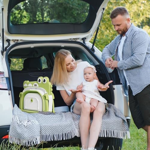 MoreFeel Collapsible Baby Bathtub for Newborn with Thermometer & 1 Hooded Towel & 1 Soft Floating Cushion,Portable Travel Bathtub with Drain Hole, Durable Foldable Baby Tubs for Infants to Toddler - Image 4