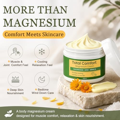 Total Comfort Magnesium Cream | Fast-Absorbing Magnesium Lotion with Dual Magnesium, MSM & Arnica for Muscle Relaxation, Joint Support & Nerve Ease, Daily Comfort - 4 fl oz - Image 2