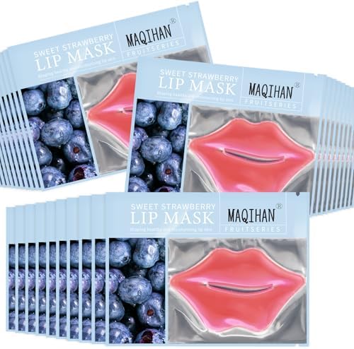 30PCS Moisturizing Lip Mask - Lip Patches for Spa Daily Labial Masks Skincare Hydrating to Reduce Wrinkles Dryness Anti-wrinkle Lightens, Blueberry by MaqiIhanCustomOfficial