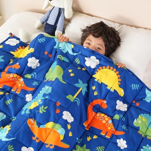 Sivio Weighted Blanket for Sleep, 5lbs, 36 x 48 inches, Blue Dinosaur by Sivio