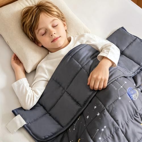 Weighted Blanket - 5 lbs Grey Starry Sky Heavy Blanket - Small Size Breathable Lap Blanket(36 * 48 inches, 5 lbs) by HOSUKKO