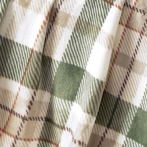 Lucky Brand Blythe Plaid Olive Plush Throw, Olive, 50 x 70 in - Image 5