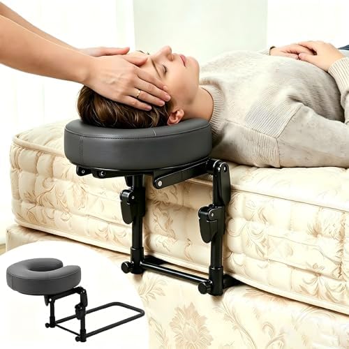 Massage Headrest for Bed Home Mattress Top Massage Kit Adjustable 18" Height SPA Head Holder Massage Face Cradle Home Salon Face Cushion Support Bracket (Gray) by Unknown