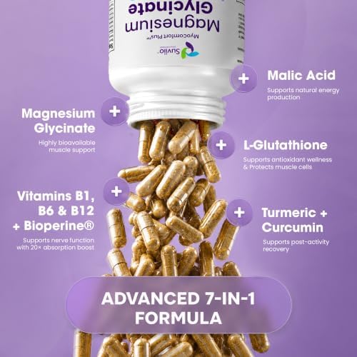 Suviio Magnesium Glycinate 300mg, 7-in-1 Muscle Recovery Complex, 120ct - Image 2