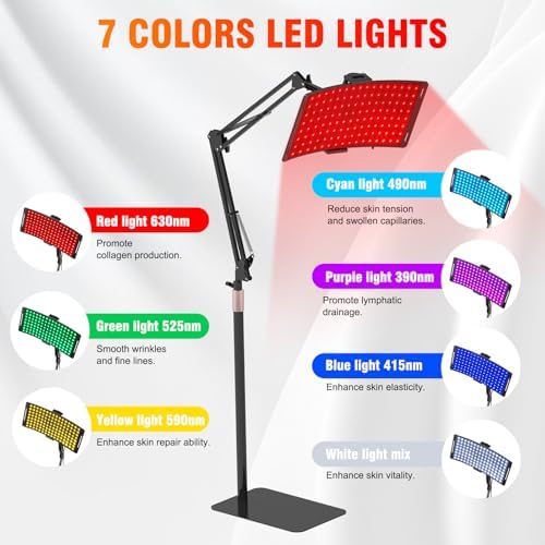 7 in 1 Portable Light Therapy for Face for Body Lamp with Stand, 920nm Red Infrared Light Therapy Device, LED Face Skin Body Skin Care at Home - Image 2