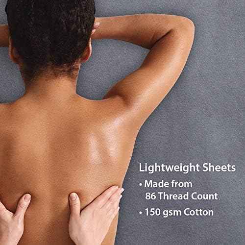 ForPro Premium Flannel 3-Piece Massage Sheet Set, Cool Grey - Image 6