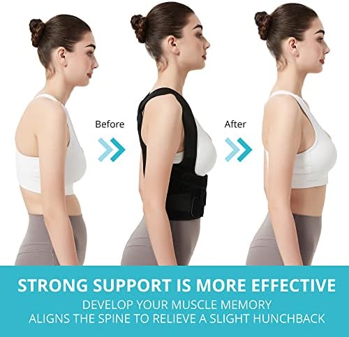 SHAPERKY Posture Corrector for Women for Support: Back Brace for Full Back Support - Adjustable Shoulder Straightener for Women and Men (Black, Small) - Image 2