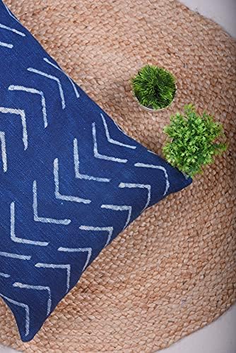 Trade Star Decorative Mudcloth Blue Throw Pillow Cover Handmade Cushion Cover Spring Pillow Cover 100% Cotton Pillow Case Indian Lumbar Pillows Ethnic Oblong Pillow Shams (INDIGO PHOENIX 14X22 INCHES) - Image 2