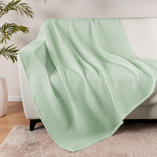 Exclusivo Mezcla 100% Cotton Oversized Waffle Throw Blanket for Couch Sofa - Image 4