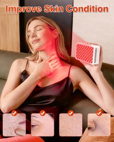 Red Light Therapy for Face and Body, Portable Red Light Therapy Panel, 660nm Red Light and 850nm Infrared Light for Pain Relief, Skin Care, Red Light for Sleep, Rechargeable and Great for Travel - Image 5