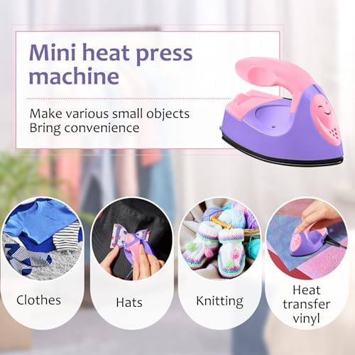Honoson Mini Craft Iron with Charging Base Tiny,Dark Pink, Light Purple - Image 6