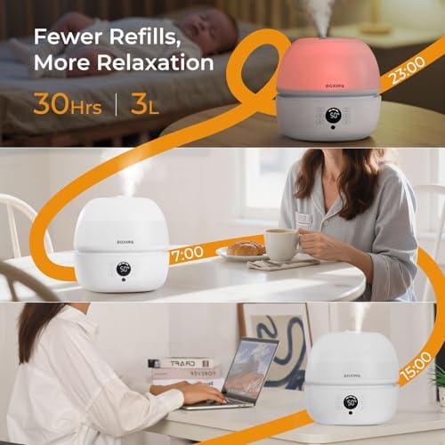 BOXING 3L Humidifier, Humidistat, Auto Mode, Remote, 7-Color Night Light - Image 4
