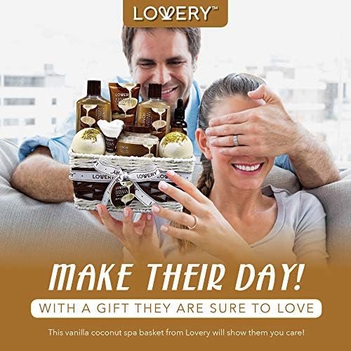 Gifts For Women Gift Basket for Women– 9 Piece Set of Vanilla Coconut Home Spa Set, Luxurious Gifts for Her, Bath and Body Sets Includes Fragrant Lotions, Large Bath Bombs, Coconut Oil - Image 6