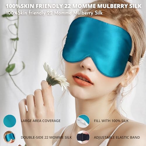 Sleep Mask, 100% 22 Momme Mulberry Silk Eye Mask with Adjustable Strap - Image 2