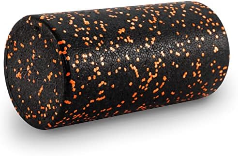 ProsourceFit High Density Foam Rollers 12 - inches long,Firm Full Body Athletic Massage Tool for Back Stretching, Yoga, Pilates, Post Workout Muscle Recuperation, Black/Orange by PROSOURCE