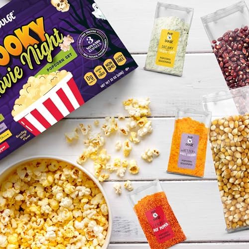 Halloween Gifts Popcorn Spooky Movie Night Gift Basket Gourmet Kernels and Seasoning Variety Pack, 3 Color Kernels and 5 Flavorings, Non-GMO, Kosher, Gluten Free Scary Popcorn Gifts, 10 Pack - Image 3