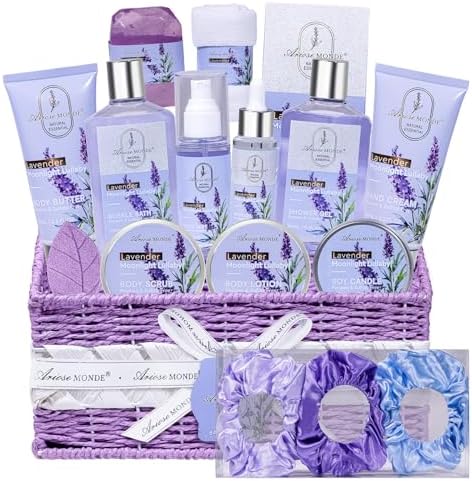 Gifts for Women, 17pcs Lavender Spa Gift Baskets for Women Self Care by Ariosemonde