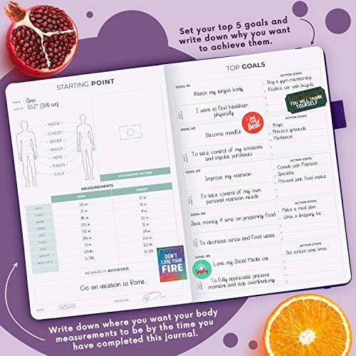 Clever Fox Wellness Planner & Food Journal for Weight Loss, A5 Purple - Image 3