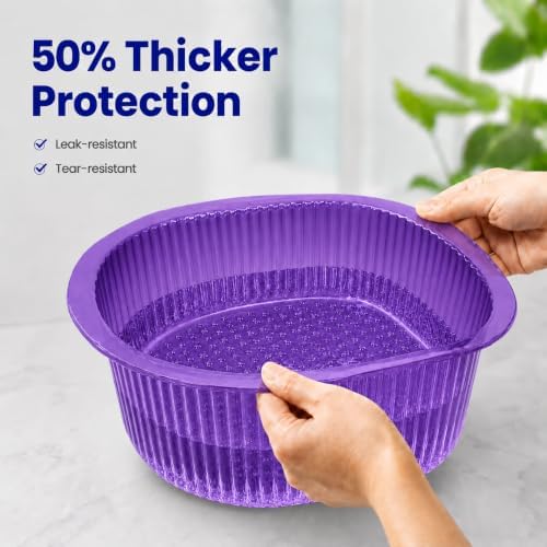 ForPro Universal Pedi Bath Liners - 50% THICKER - Fit Footsie Bath Plus Foot Bath, Disposable Pedicure Foot Tub Liners for Foot Spa Basins & Foot Bath Soaks, Purple, 50-Count - Image 4
