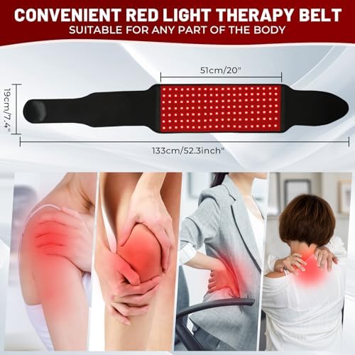 Red Light Therapy for Body, Infrared Light Therapy for Shoulder Waist Muscle, Upgraded 3 in 1 Led Beads, 660nm Red Light & 850nm Near Infrared Light Therapy Belt - Image 5