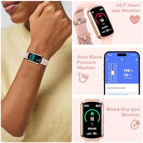 Health Fitness Tracker, Smart Watch with 24/7 Heart Rate, Activity Tracker with Blood Pressure and Blood Oxygen Monitor, 120 Sport Mode Waterproof Sleep Tracker for Women Men - Image 3