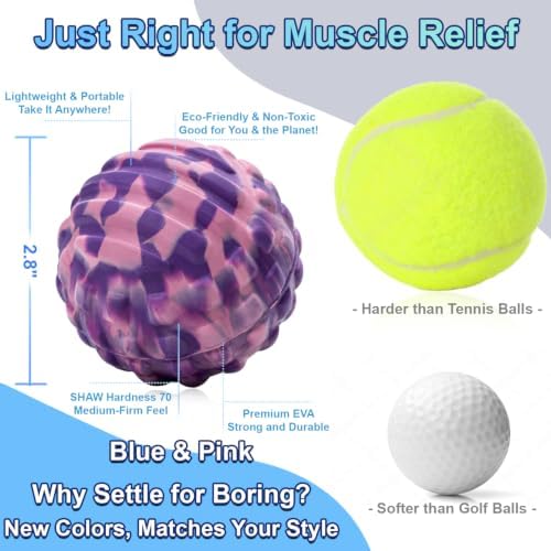 Deep Tissue Massage Ball for Exercise & Recovery - SGS Certification - Targets Back, Shoulder, Legs&Feet - Relieves Muscle Knots, Joint Pain&Tightness, Pressure Point Therapy- Myofascial Release Ball - Image 3