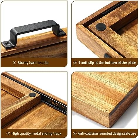 Natural Acacia Sliding Tray for Coffee Machine, Kitchen Appliance Slider - Image 6