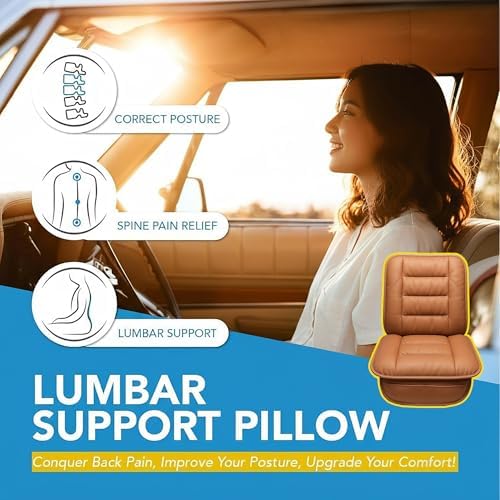 CORRIDOR Genuine Leather Seat Cushion for Car - Handmade - Relieve Hip, Pressure and Sciatica Pain - Ideal for Lower Back Pain - for Office Chair and Car Seat (Red Flag Brown, Cushion + Backrest) - Image 3