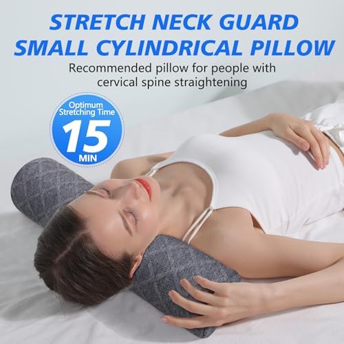 Cozyhealth 3.1" H Small Cervical Roll Pillow, Medium Soft Memory Foam Neck Round Pillow Cylinder Bolster Pillow for Sleeping, Round Neck Support for Bed, Legs, Back and Yoga (Grey, Small - 3.1" H) - Image 4