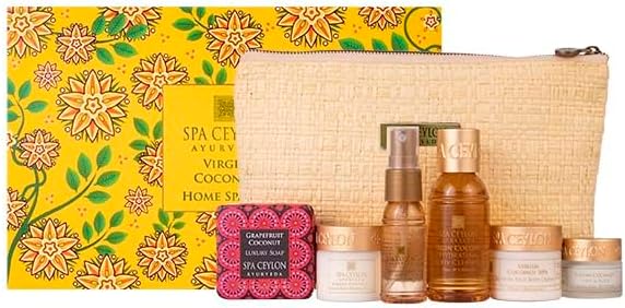 Spa Ceylon Virgin Coconut Home Spa Set | Body Care Set & Mini Travel Bag | Pamper Gift | Organic Bath Products by SPACEYLON