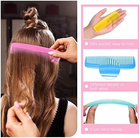 Epakh 12 Hair Brush Comb Set Wet Detangling Mini for Travel, Stylish Colors - Image 5
