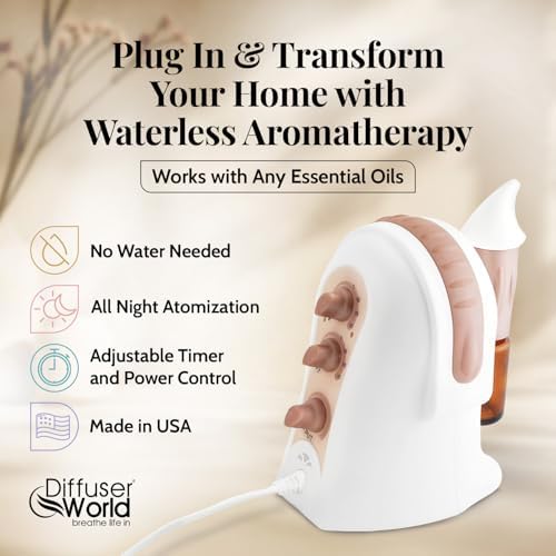 1000 Sq Ft Waterless Diffuser for Essential Oils, Made in USA Bronze Waterless Aroma Atomizer for Home Large Room Fragrance, Home Scent Machine, Air Aromatherapy with Adjustable Timer - Image 2