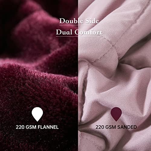 Satwip Weighted Blanket Queen Size 15lbs Fuzzy Warm Flannel Throw Blanket with Soft Breathable Sanded, 60 x 80 inches, Red Pink - Image 3