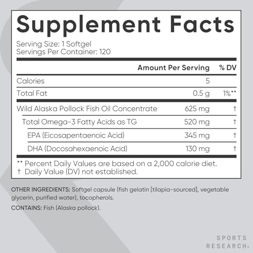 Sports Research® Omega-3 Fish Oil Minis from Wild Alaska Pollock, 120 Count - Image 5