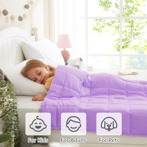 L'AGRATY Weighted Blanket - 40"x60" 10lbs Breathable Weighted Blanket Microfiber Material with Glass Beads - Image 5