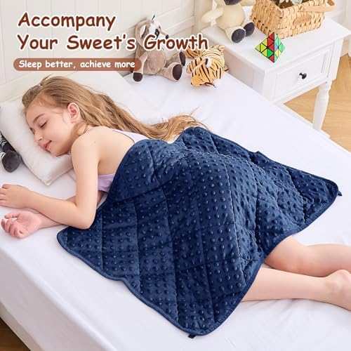 yescool Weighted Lap Pad 2 lb Blue Small Lap Blanket, Weighted Lap Blanket Cooling Heating Weighted Throw Blankets, Minky Blankets Gifts for Travel Outdoor Indoor, 20 * 30in - Image 4