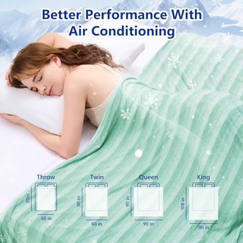 GOHERO Cooling Blanket Full Size, Arc-Chill Q-Max >0.5 Cool Fiber, Summer Cooling Throw Blanket for Hot Sleepers, Keeps Body Cool for Night Sweats, Soft Lightweight Sofa Couch Blankets for Kid Adults - Image 7