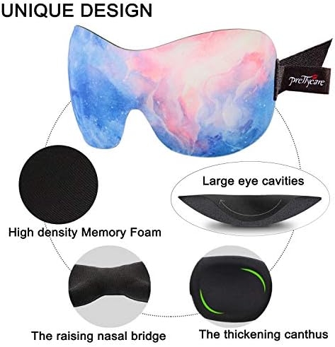 PrettyCare 3D Sleep Mask 2 Pack,Eye Mask for Side Sleeper -3D Contoured Sleeping Mask with Light Blocking for Women- No Eye Pressure Blindfold Night Masks with Ear Plugs & Travel Bag (Black& Fire) - Image 3
