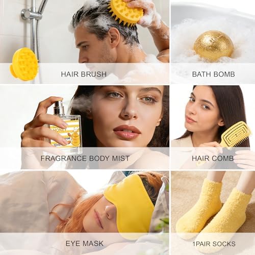 34Pcs Spa Gift Set for Women Men, Honey Almond Milk Bath & Body Gift Basket - Image 6