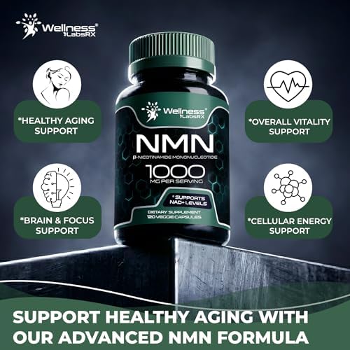 NMN Supplement 1000mg Pure Organic Nicotinamide Mononucleotide - NMN NAD Supplement for Anti-Aging, Longevity, Cellular, and Energy Supplements – Suitable for Women and Men Energy Support - 120 Count - Image 2